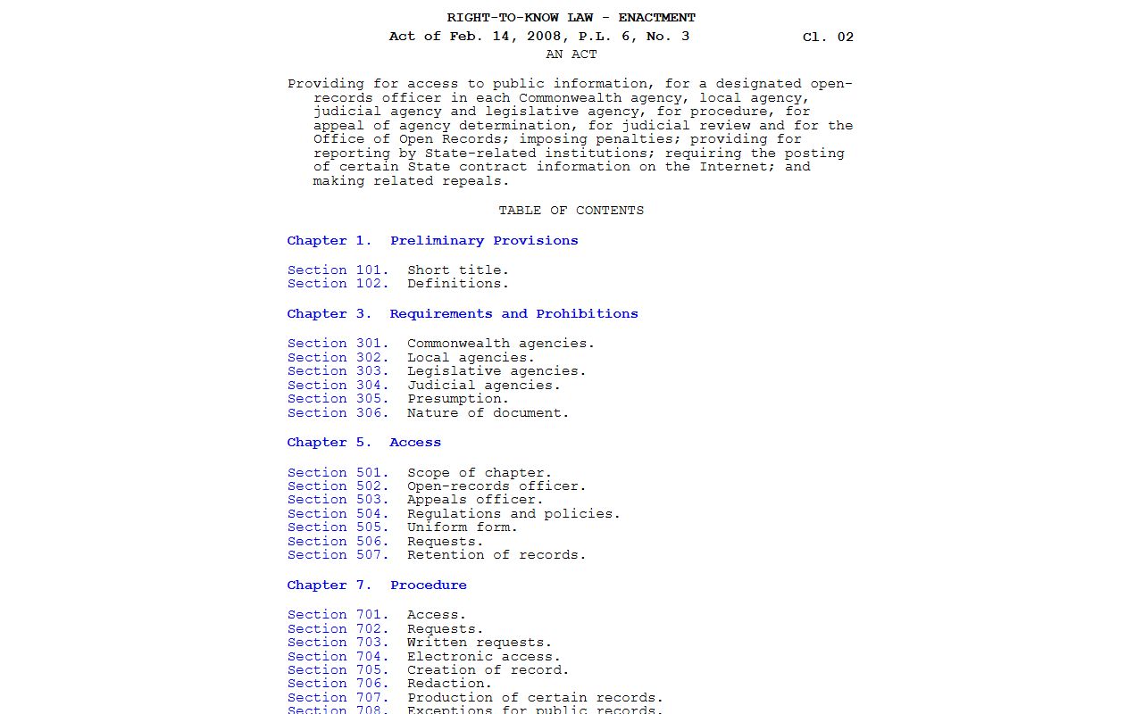 Beaver County court records Pennsylvania Right-to-Know Law source