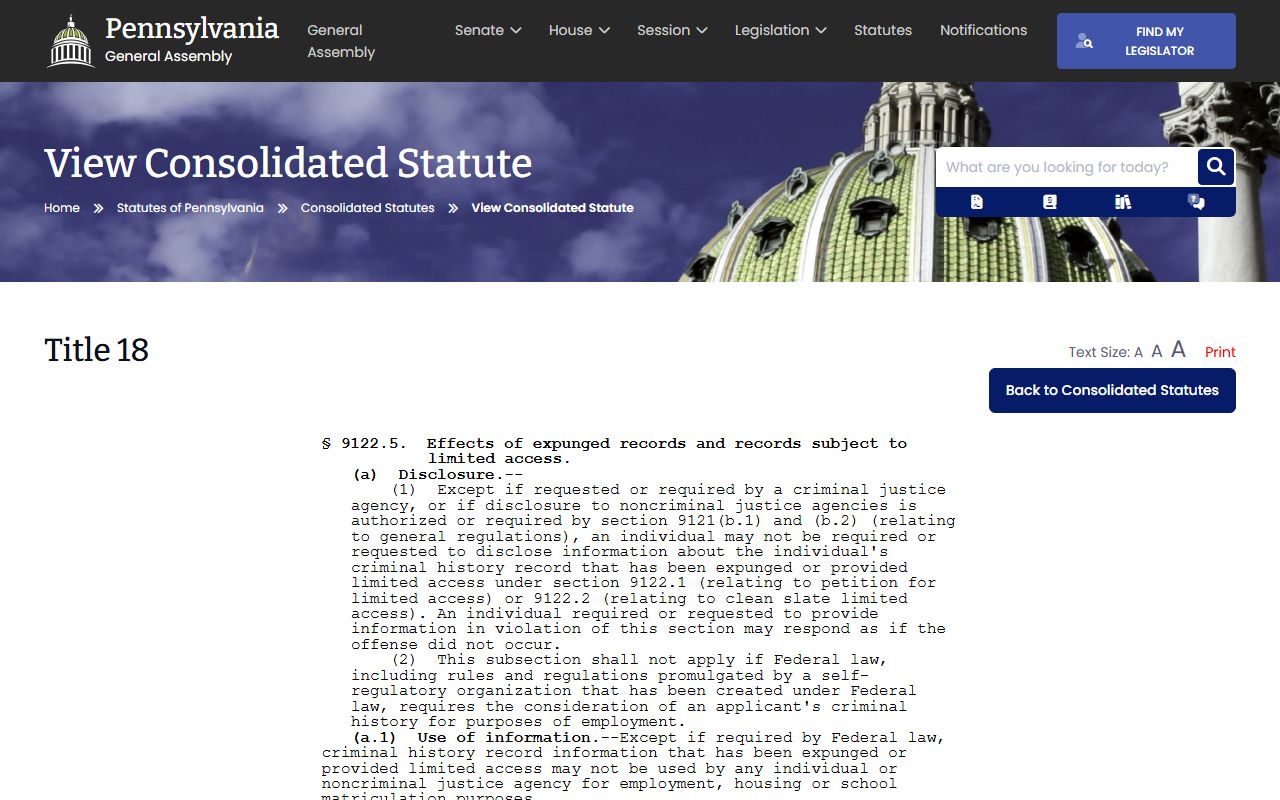 Beaver County court records limited access statute source
