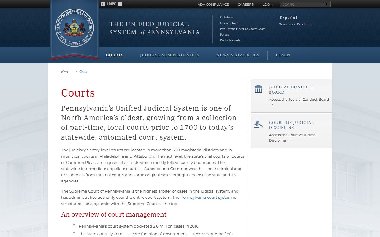 Beaver County court records Pennsylvania court hierarchy